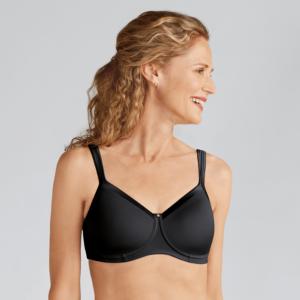 Soutien-gorge paddé sans armatures Lara satin noir Amoena