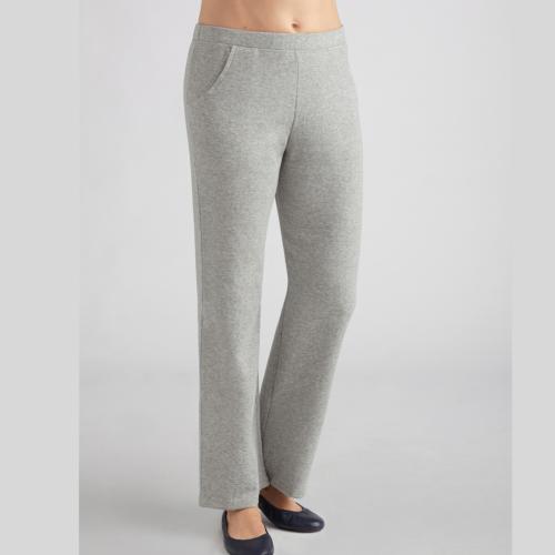 Pantalon en coton molletonné gris chiné Amoena