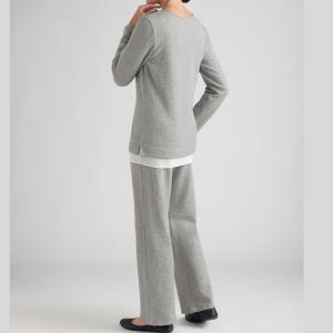 Pantalon en coton molletonné gris chiné Amoena